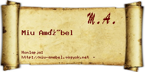 Miu Amábel névjegykártya